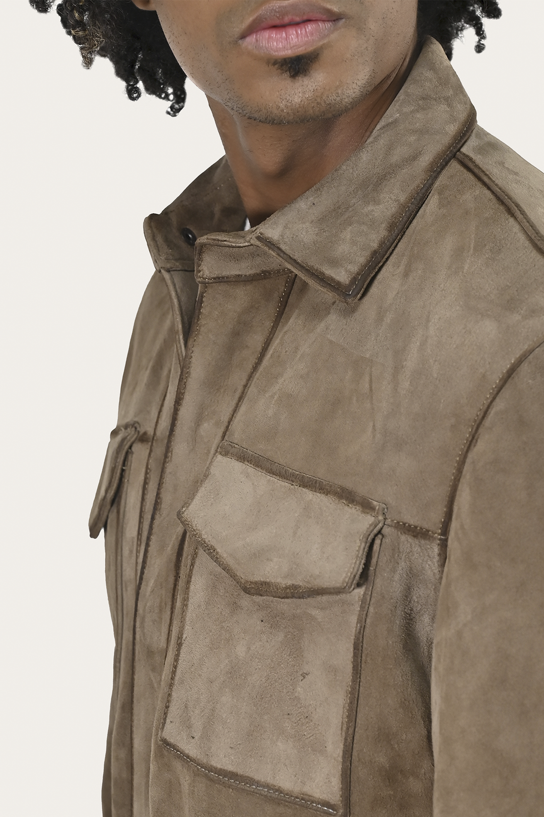 Men’s Taupe Brock Suede Utility Shacket Frye Online