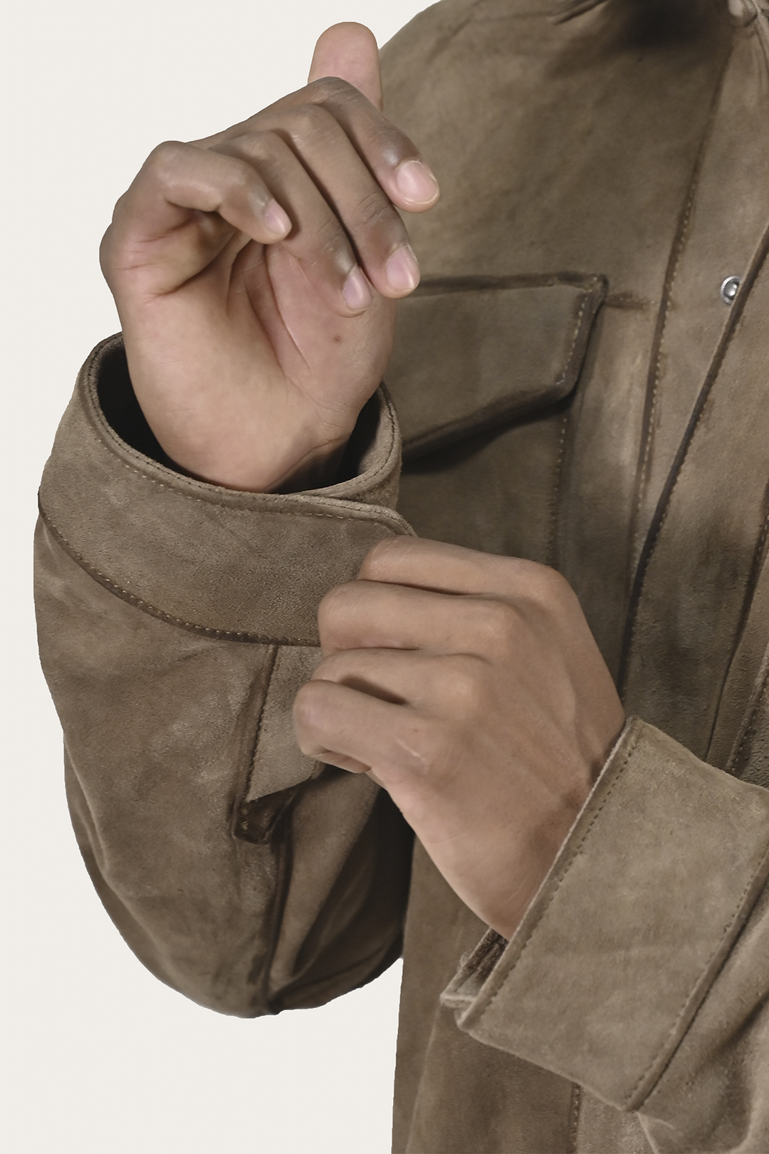 Men’s Taupe Brock Suede Utility Shacket Frye Online