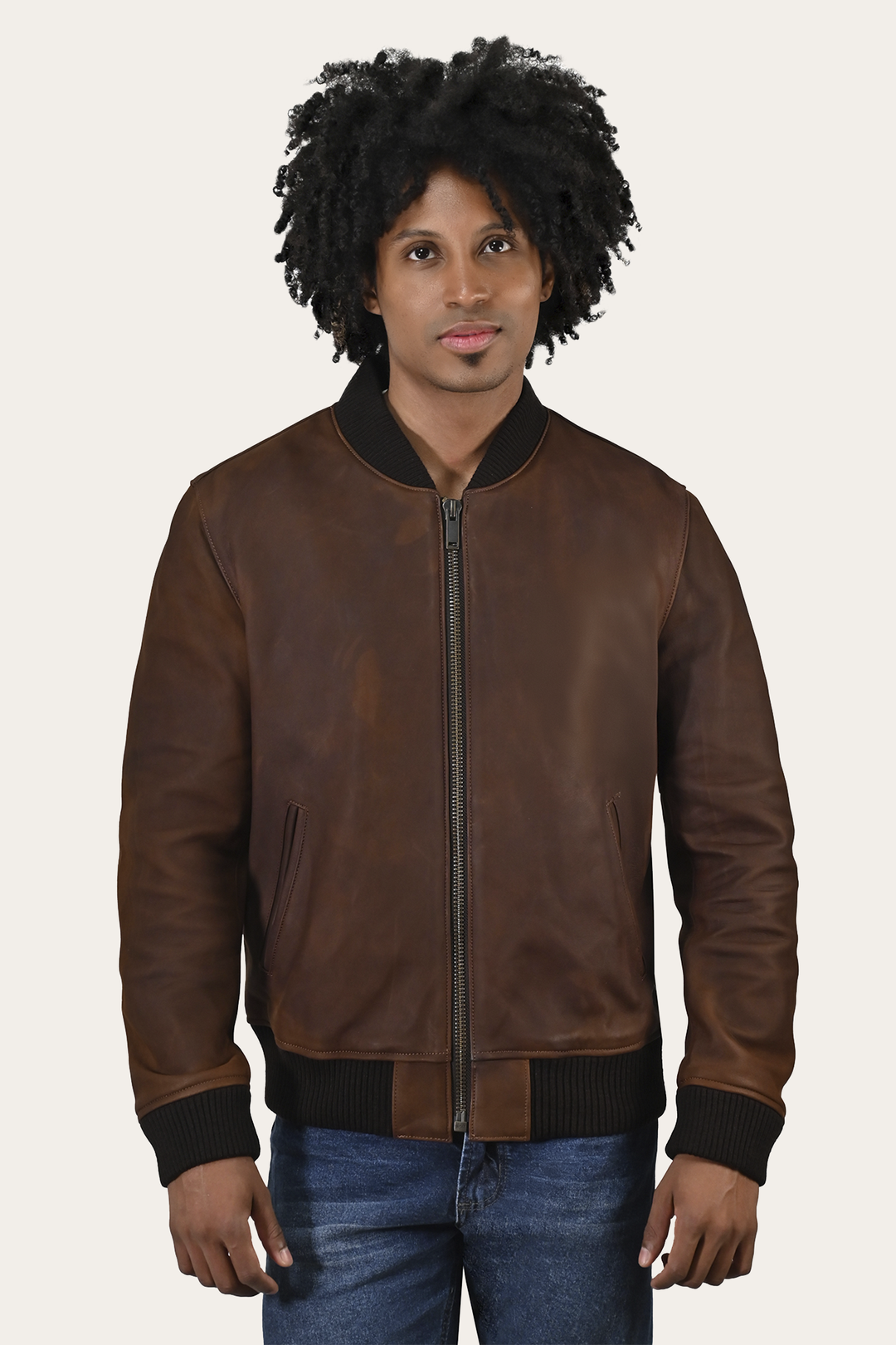 Men’s Cognac Clay Leather Bomber Jacket Frye Discount