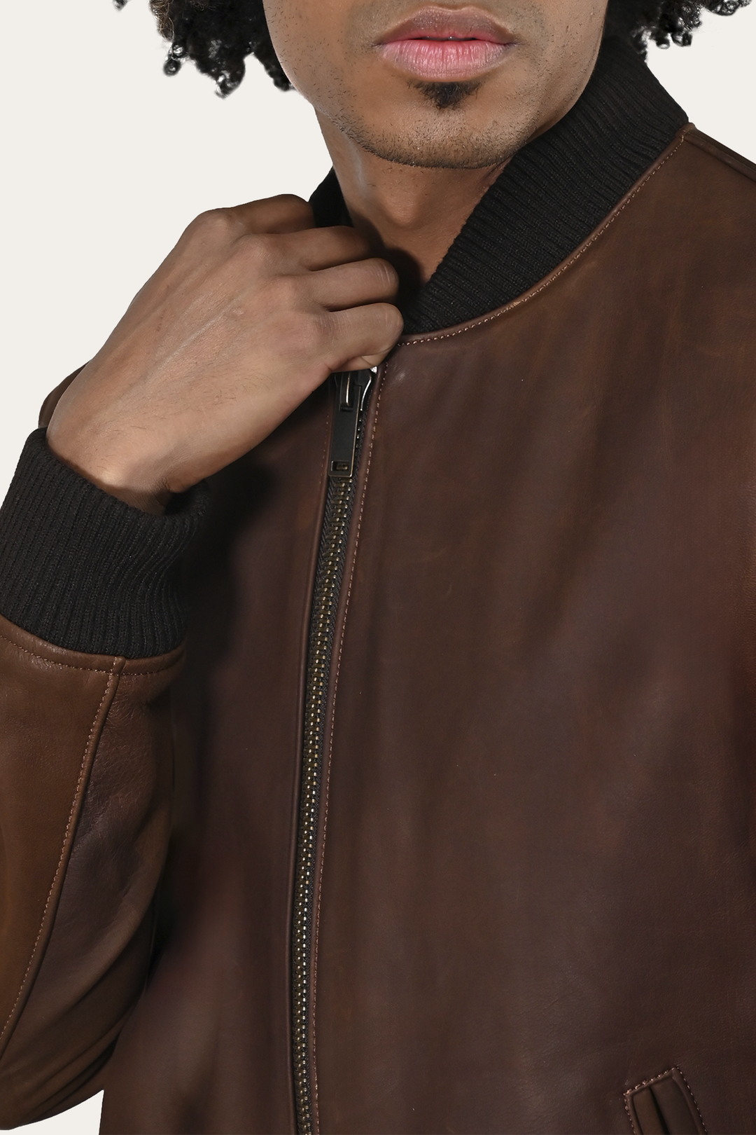 Men’s Cognac Clay Leather Bomber Jacket Frye Discount