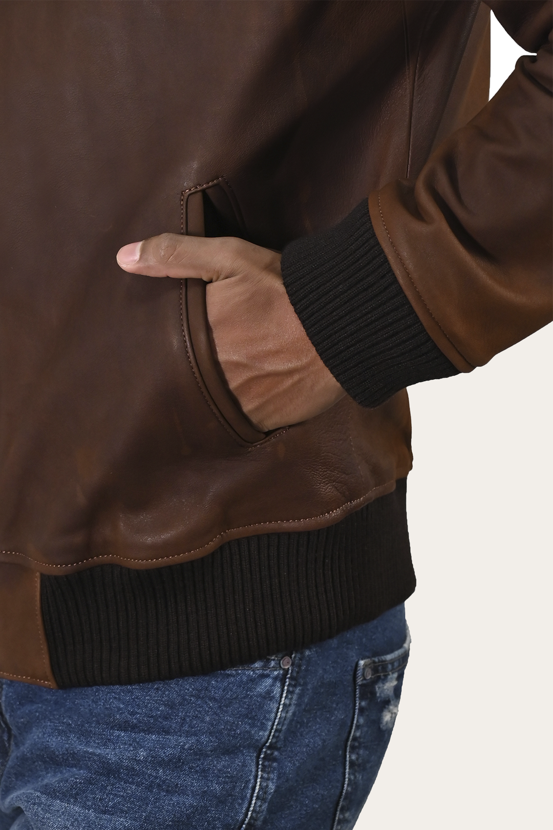 Men’s Cognac Clay Leather Bomber Jacket Frye Discount