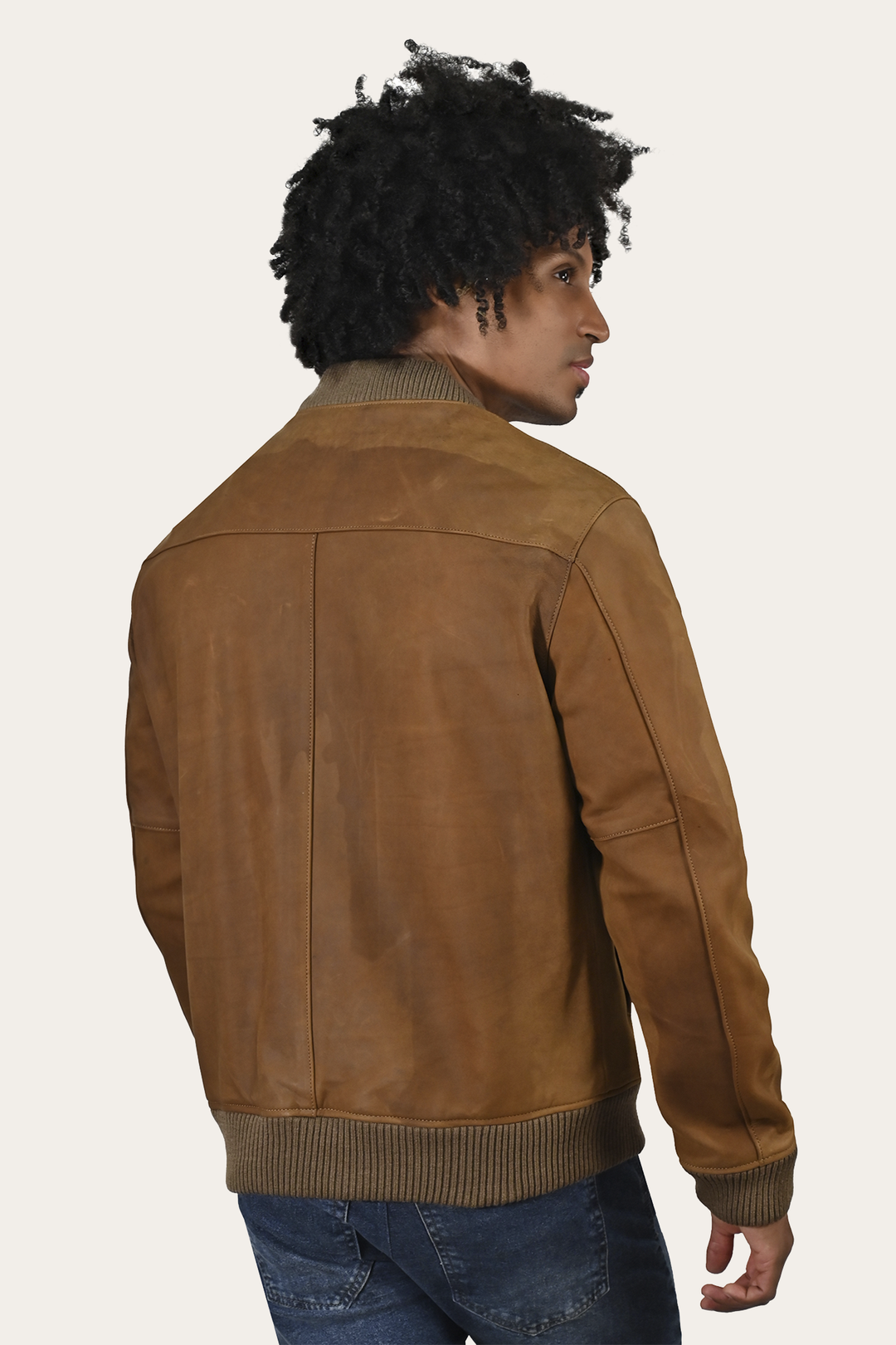 Men’s Burnt Copper Clay Leather Bomber Jacket Frye Sale
