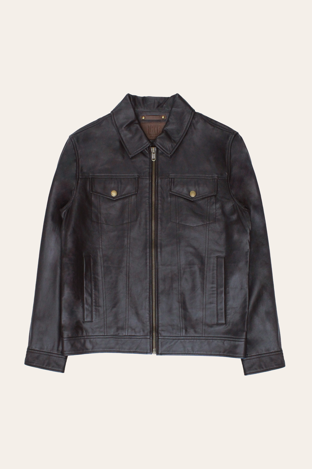 Men’s Dark Brown Kentucky Trucker Leather Jacket Frye Online