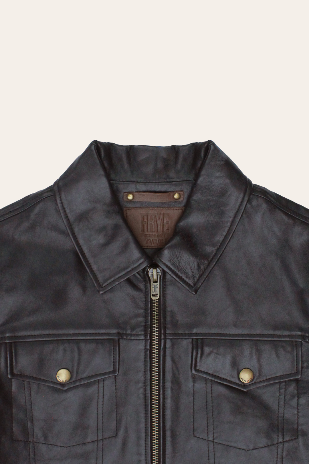 Men’s Dark Brown Kentucky Trucker Leather Jacket Frye Online