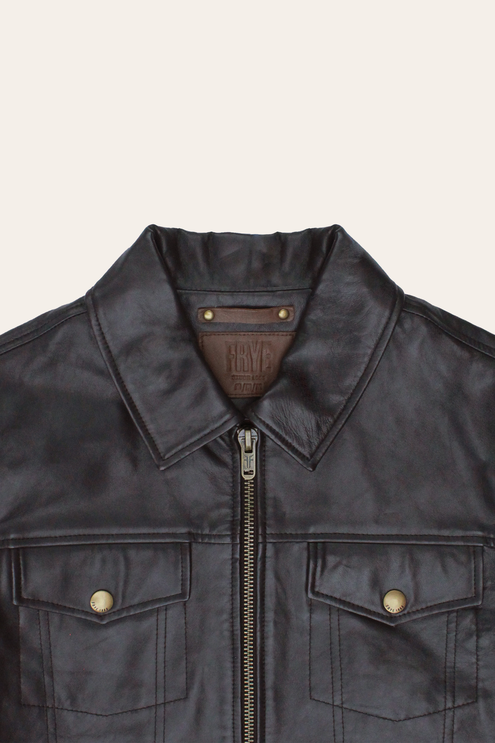 Men’s Dark Brown Kentucky Trucker Leather Jacket Frye Online