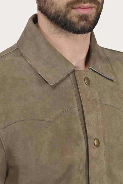 Men’s Taupe Judd Suede Shacket Frye Discount