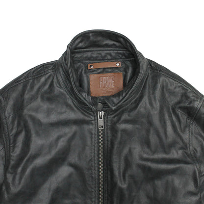 Men’s Black Lawton Modern Nappa Biker Jacket Frye For Sale
