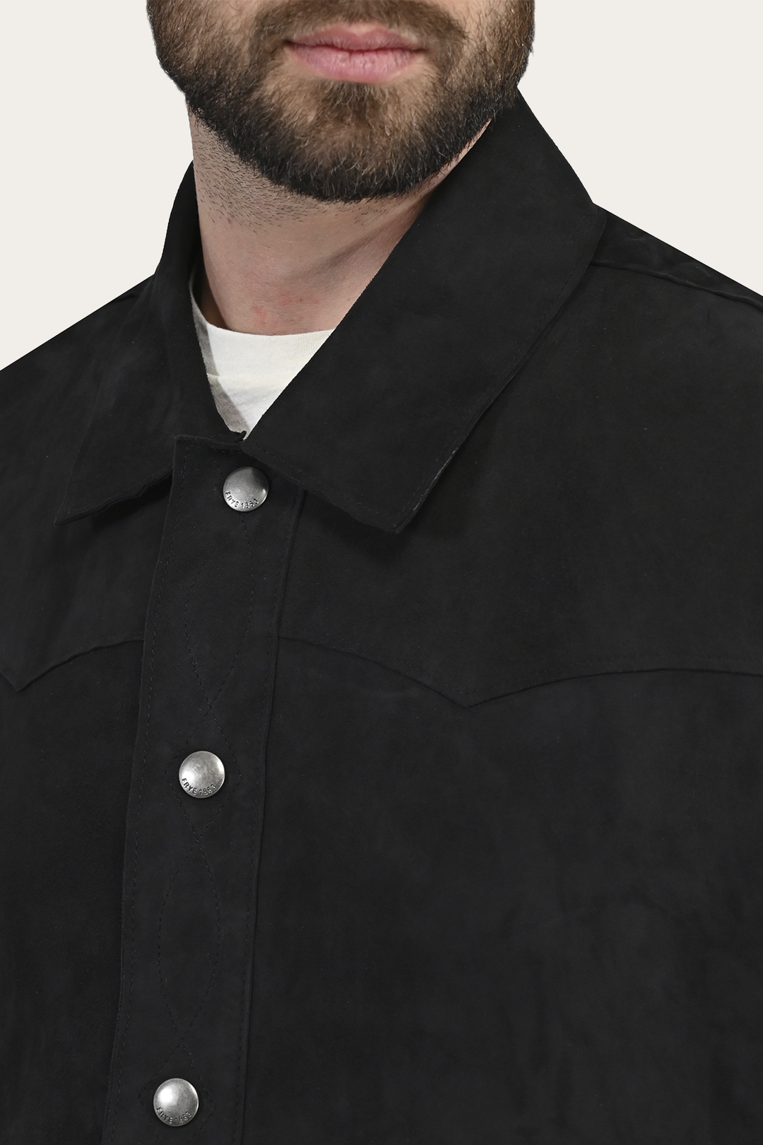 Men’s Navy Blue Judd Minimalist Suede Shacket Frye Discount