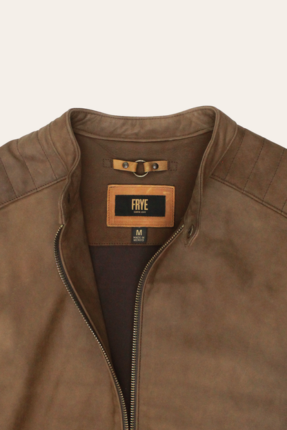 Men’s Tobacco Desert Racer Leather Jacket Frye On sale