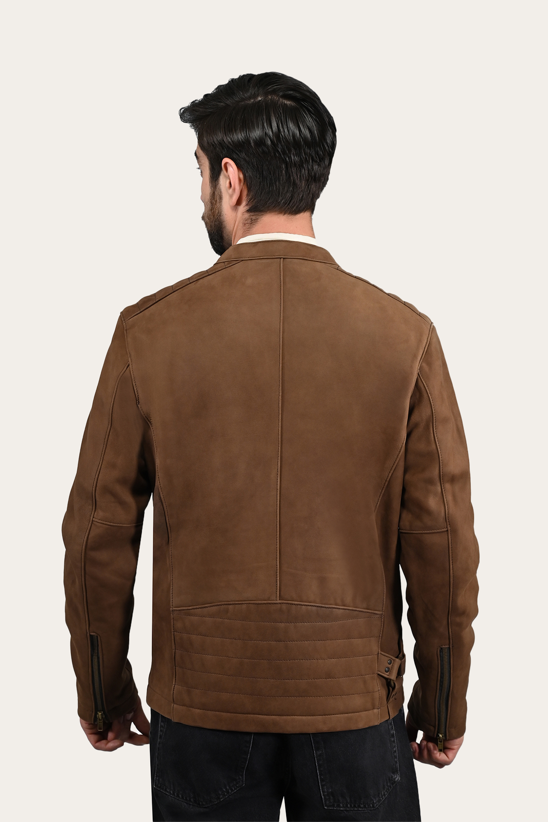 Men’s Tobacco Desert Racer Leather Jacket Frye On sale