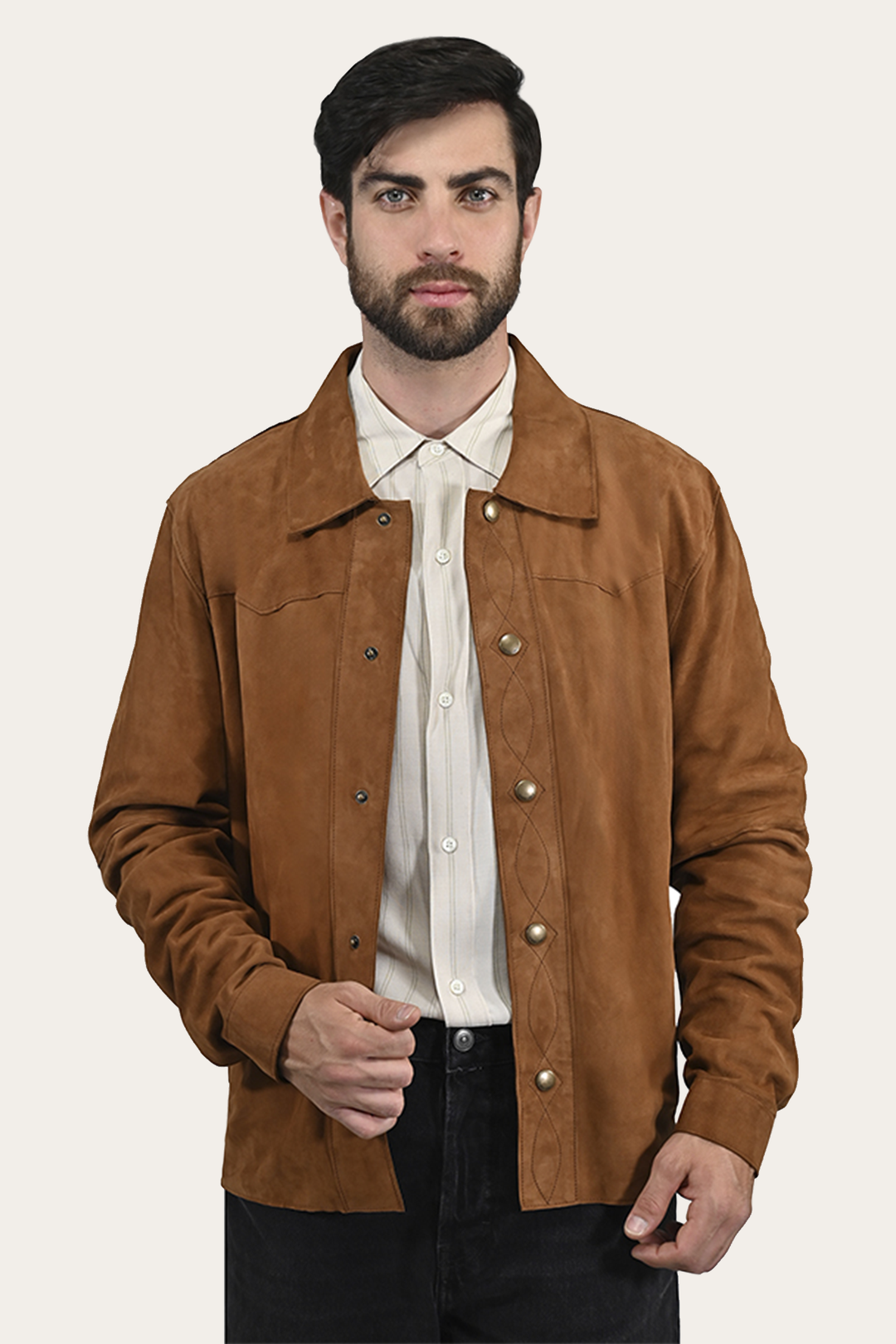 Men’s Middle Brown Judd Minimalist Suede Shacket Frye Outlet
