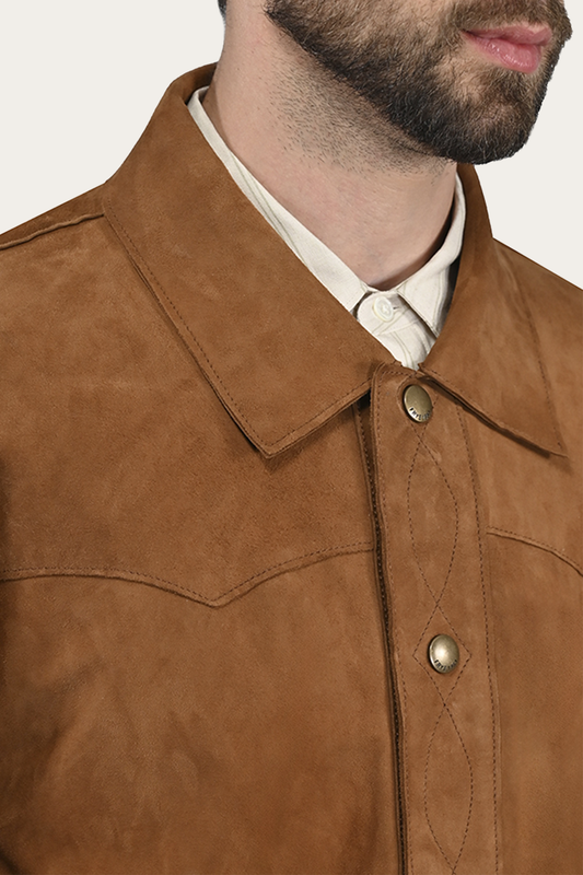 Men’s Middle Brown Judd Minimalist Suede Shacket Frye Outlet