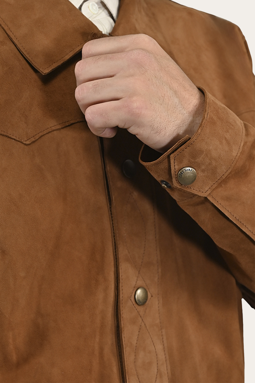 Men’s Middle Brown Judd Minimalist Suede Shacket Frye Outlet