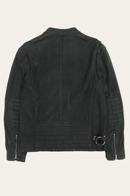 Men’s Black Cattleman Vintage Cafe Racer Leather Jacket Frye USA