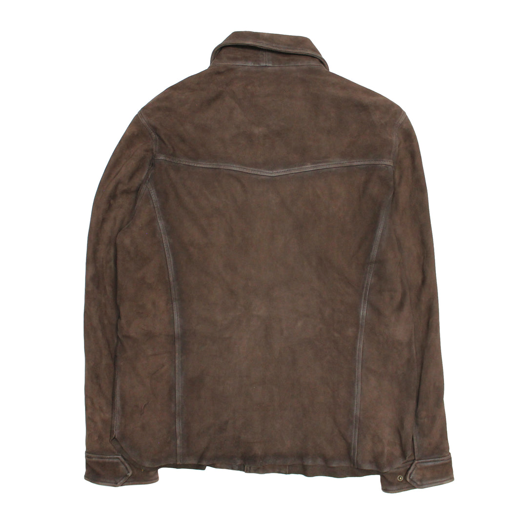 Men’s Dark Brown Brody Suede Shacket Frye