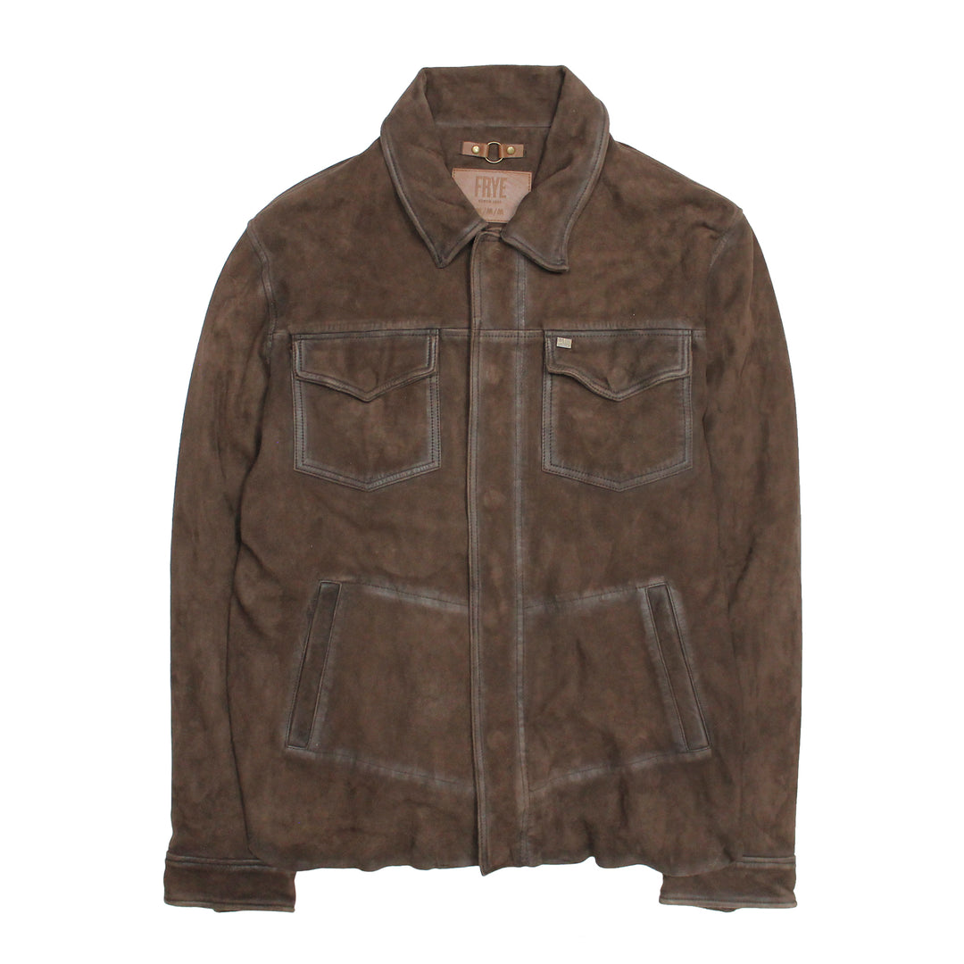 Men’s Dark Brown Brody Suede Shacket Frye