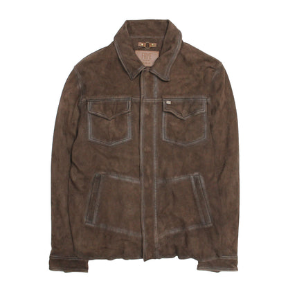 Men’s Dark Brown Brody Suede Shacket Frye