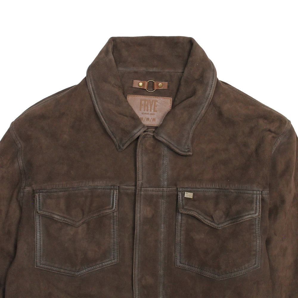 Men’s Dark Brown Brody Suede Shacket Frye