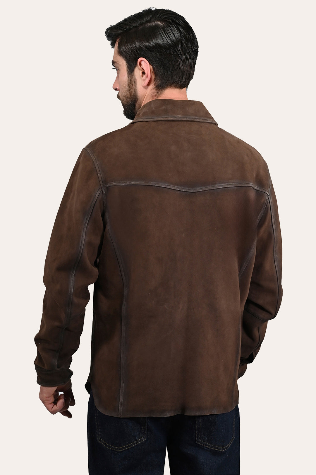 Men’s Dark Brown Brody Suede Shacket Frye