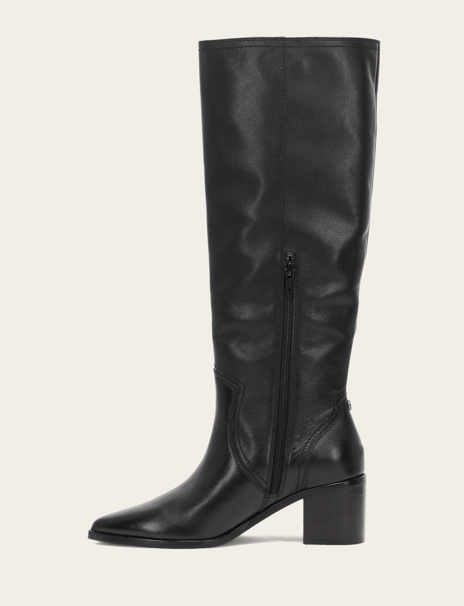 Women's Black Sadie Softy Tall Booties Frye