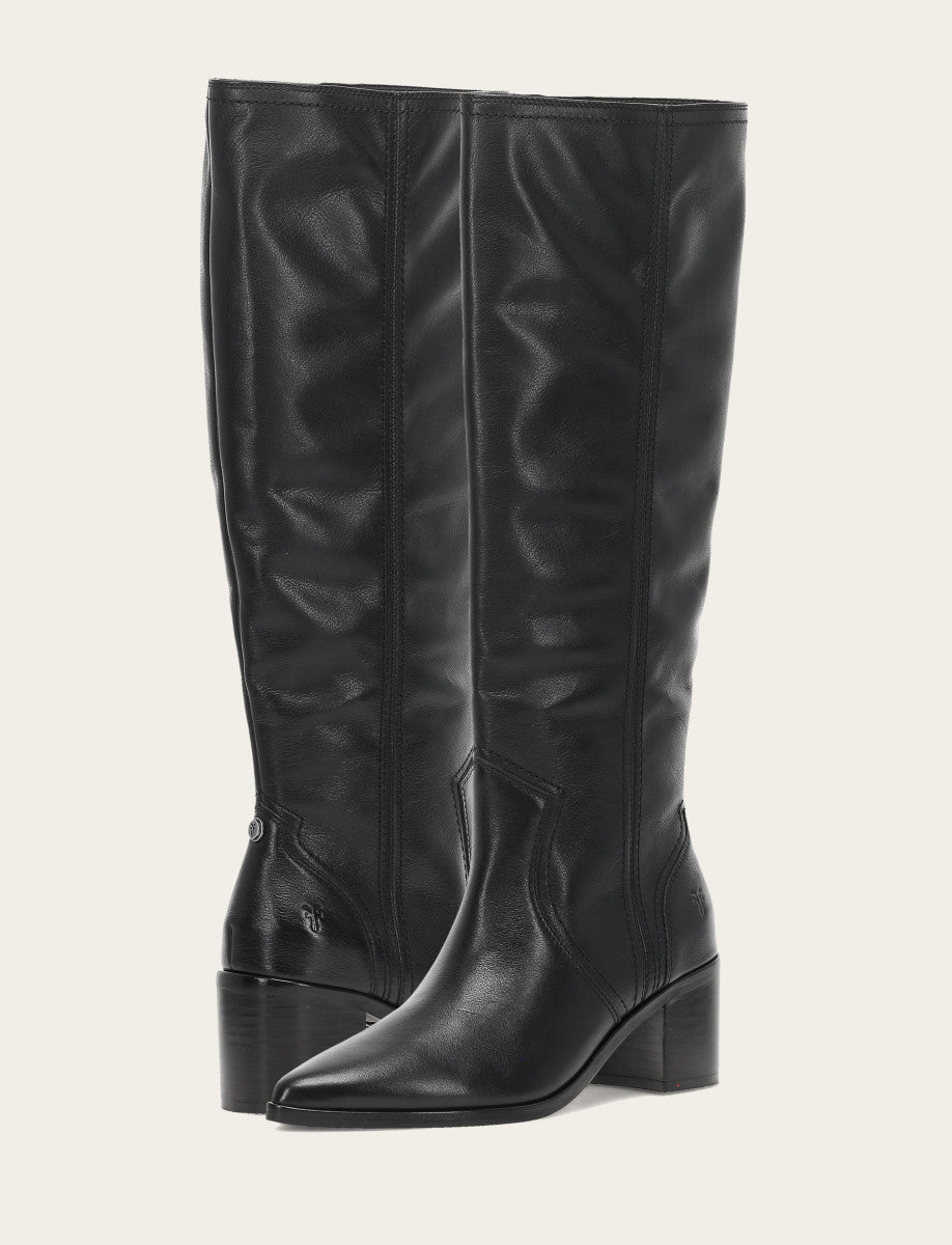 Women's Black Sadie Softy Tall Booties Frye