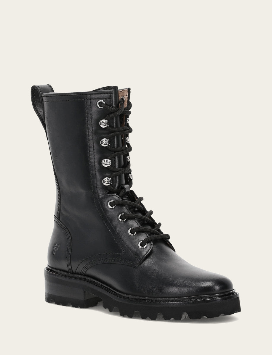 Women's Black Olivia Combat Boots Frye Sale
