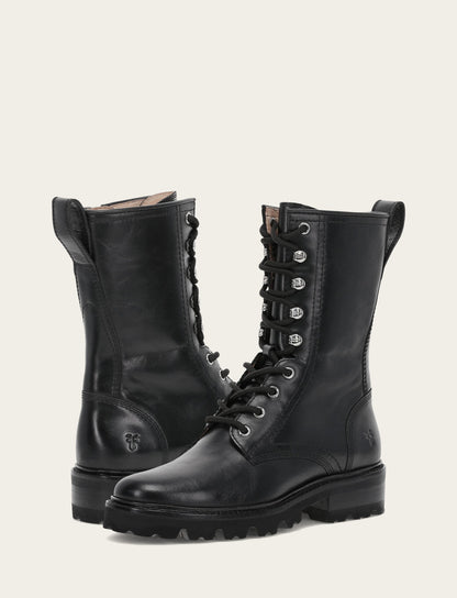 Women's Black Olivia Combat Boots Frye Sale